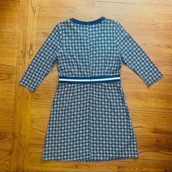 NWT Draper James Honeycomb Nassau Navy Ponte Floral Dress L - Picture 9 of 16